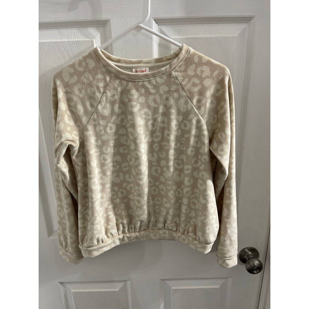 Cat & Jack Leopard Print Super Soft Microfleece  Sweatshirt Size XL 14/16